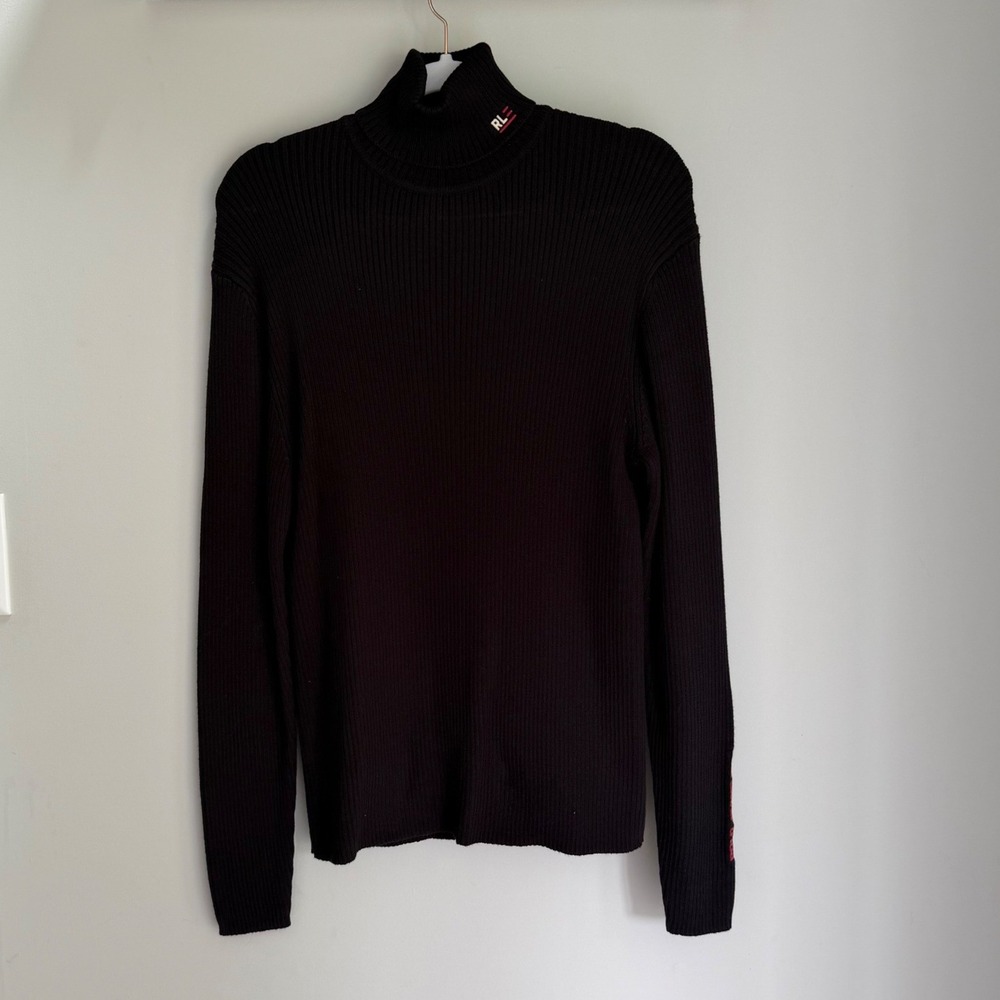 NEW Vintage Polo Ralph Lauren Jeans Co. Black Ribbed Turtleneck Sweater S NWT